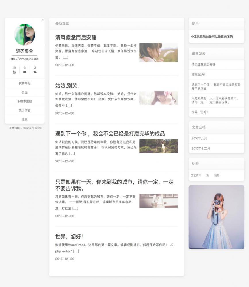 WordPress No.7 – 极简博客主题分享