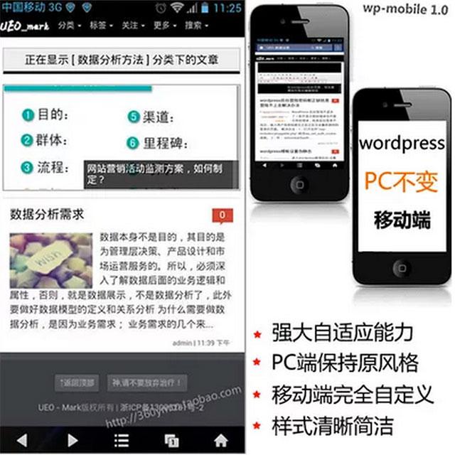  免费WordPress 博客资讯手机主题源码下载